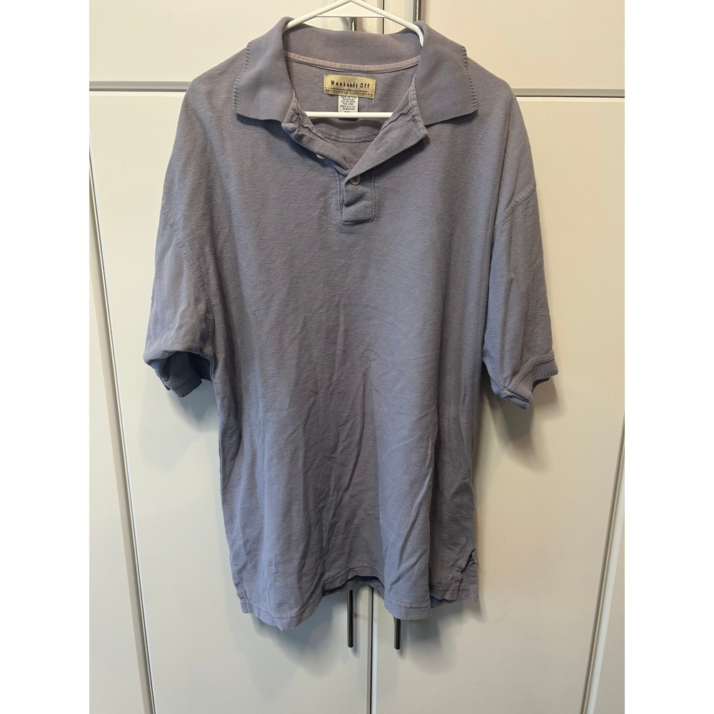 Weekendz Off Mens XXL Purple Cotton Short Sleeve Polo Shirt Made in USA Lavender